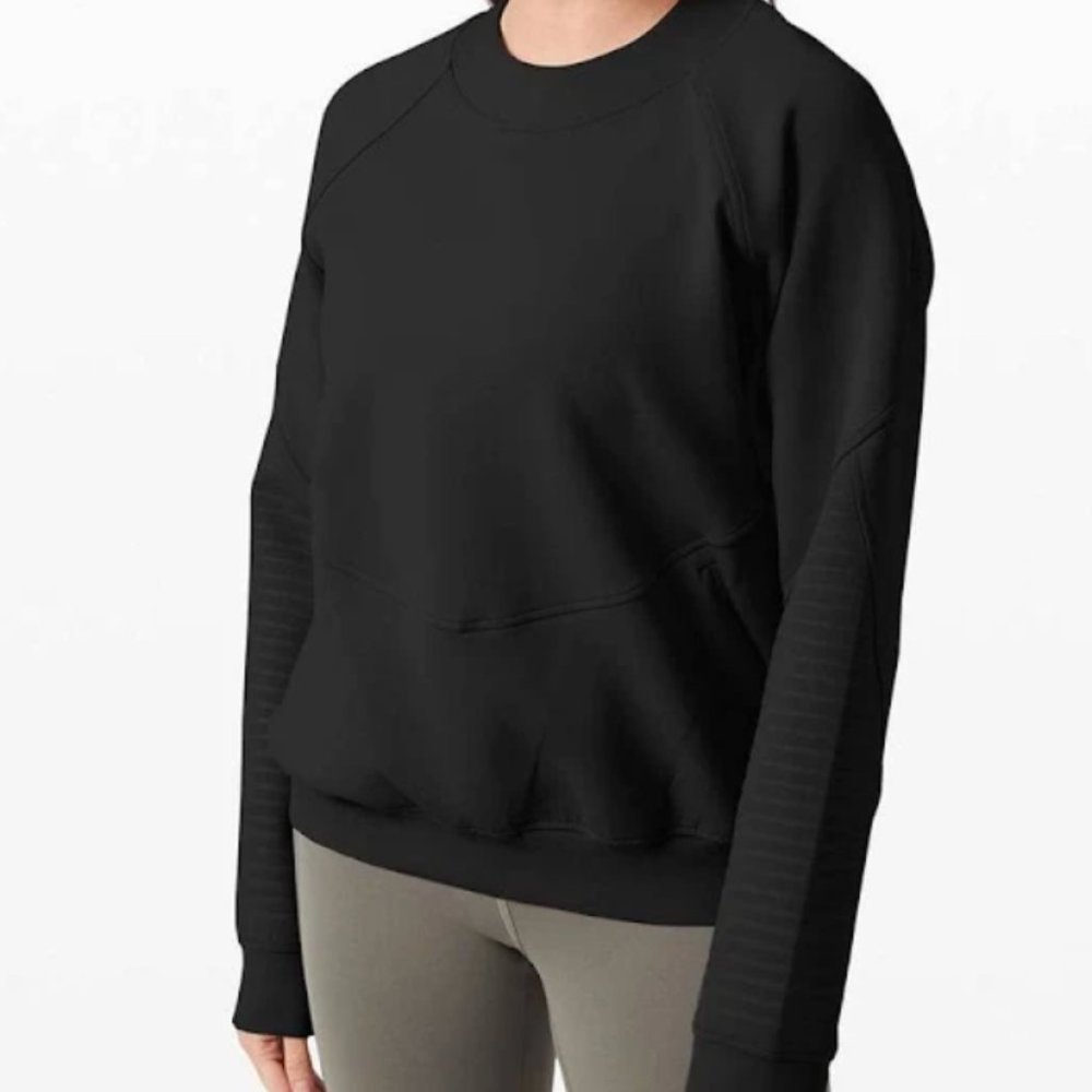 lululemon city sweat crew *spacer black size 4